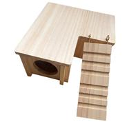 BATHVEVE Maison en Bois pour Hamster et Petits Animaux, Cachette Échelle, Bricolage pour Cage, Habitat Pratique pour Rongeurs Domestiques