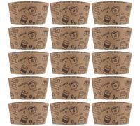 BATHVEVE Manchons en Papier Kraft Ondulé 50 Protège-tasse Réutilisable et Isolant Thermique pour Gobelets de 280 à 500 Ml pour Bureau et Maison