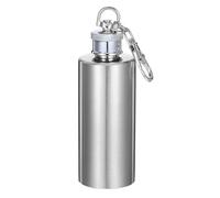 BATHVEVE Mini Flasque à Hanche Cylindrique en Acier Inoxydable 2 Oz Porte-clés Compact pour Usage Extérieur et Voyage