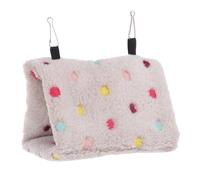 BATHVEVE Nid Chaud D'oiseau en Flanelle Beige, Lit Hamac Suspendu pour Perroquet et Lori, Confortable et Sécurisé pour Sommeil Bord du Lit Fenêtre