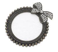 BATHVEVE Palette De Nail Art Noeud Blanc Bord Noir Format Moyen Plaque De Mélange Pigments Pour Artistes Manucure Et Affichage Esthétique