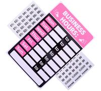 BATHVEVE Panneau des Heures D'ouverture en Pvc Rose, Autocollant Étanche à Décoller et Coller, 2 Pièces pour Magasin et Restaurant, Adhère sur Surface Lisse et Propre
