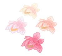 BATHVEVE Patchs Fleur de Lotus Brodés à Coudre 4pcs en Tissu Dos Thermocollant, Décor Artistique Élégant pour Chapeaux et T-shirts, Projets Créatifs et Mode Quotidienne