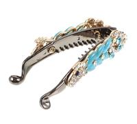 BATHVEVE Pince Banane avec Cristaux et Pierre Œil de Chat Élégante en Alliage de Zinc Accessoire Cheveux Brillante pour Femmes pour Queue de Cheval