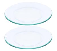 BATHVEVE Plat en Verre de Remplacement pour Chauffe Bougie Electrique, Récipient pour Chauffe-Cire en Verre Transparent, Lot de 2 Pièces, Plaque Chauffe-Bougie Protectrice et Lisse