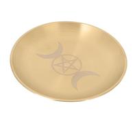 BATHVEVE Plateau Porte-Bougie Pentagramme Métal Assiette Décorative pour Bougie Cylindrique Plateau Rond