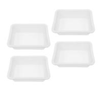 BATHVEVE Plateaux Expérimentaux Chimiques Antidébordement Lot de 4 en Plastique Blanc 240x170x65mm et Polyvalents pour Recherche Scientifique et Enseignement