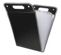 BATHVEVE Pochette à Dossiers Multicouches en Plastique Noir, Grand Capacité 13 Couches pour Organiser et Trier Documents, pour Bureau et Étude