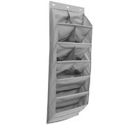 BATHVEVE Pochette de Rangement Suspendue Résistant la Déchirure Décoloration 9 Compartiments en Tissu Oxford Gris pour Salle de Bain ou Bureau