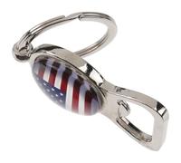 BATHVEVE Porte-clés Décoration Créative et Chic en Métal Drapeau Américain Ouvre-bouteille Accessoire Pratique pour Téléphone et Paquet, Original pour et Amis