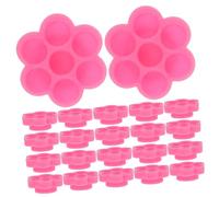 BATHVEVE Pot de Colle Rose 200pcs en Plastique, Petit et Léger, Porte-pigments Pratique pour Maquillage et Débutants en Esthétique