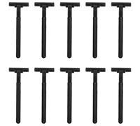 BATHVEVE Rasoirs Jetables Lame en Acier Carbone Double Couche Lot de 10 Noirs Opération Simple et Sûre pour Femmes et Hommes pour Voyage et Usage Personnel