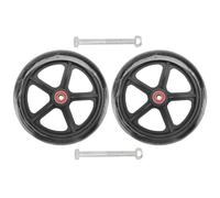 BATHVEVE Roue de Fauteuil Roulant 7 Pouces Ensemble de 2 Roues Pleines Noires en Caoutchouc Polyuréthane Haute Résistance Roulements à Billes, Accessoires de Remplacement Silencieux