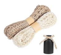BATHVEVE Ruban de Jute Naturel Design Dentelle Rustique Élégant 2 Rouleaux 10 Mètres pour Emballage et Décoration de Bouquets de Fleurs