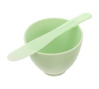 BATHVEVE Set de Bol à Masque Facial en Silicone Vert avec Bâton de Mélange Lisse pour Application de Masques Diy, pour Soins du Visage et Présent pour Femmes