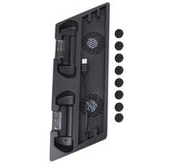 BATHVEVE Support de Refroidissement Vertical Ventilateur Rafraîchissant Double et Station de Charge pour Console de Jeu Pro, Design Compact et Ventilation