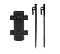 BATHVEVE Support Multifonction en Métal Noir pour Poteau de Tente et Parapluie, Base Robuste Extérieure pour Camping et Activités en Plein Air