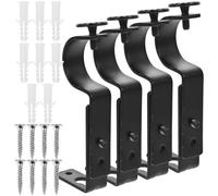 BATHVEVE Supports De Tringle à Rideaux Réglables 4pcs en Acier Inoxydable pour Montage Mural Support De Tringle à Rideaux Accessoires De Rideau Installation Facile pour Maison Et Bureau