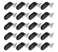 BATHVEVE Taquets en Verre Support de D'étagère et Fer Manchon en Caoutchouc Noir, Protection Antidérapante Surface D'angle pour Meubles de Bureau et Étagères