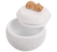 BATHVEVE Urne Commémorative pour Cendres de Chien en Céramique Blanche avec Double Compartiment Étanche pour Souvenir et Décoration Intérieure
