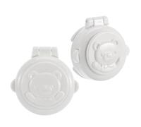 BATHVEVE Verrou de Sécurité Garçon et Filles pour Voiture et Ordinateur en Abs Blanc, Protection Bouton Poussoir 2pcs, Usage Polyvalent en Environnements Poussiéreux et Humides