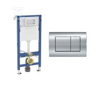 Bâti BASIC + bouton DELTA20 droit chromé DUO068