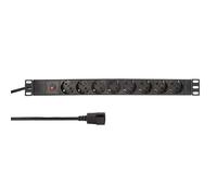 Bâti de prises 19" LogiLink 8x avec fiche d'appareil froid