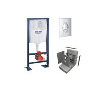 -Bâti support Solido avec plaque de déclenchement chrome habillage Wedi I-board avec revêtement concrete gris