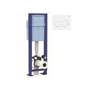 Bâti-support WC autoportant Ingenio Premium quieto avec plaque de commande blanche