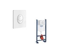 GROHE Bâti Support WC Rapid SL Project + Plaque de Commande Skate Air Blanc Alpin