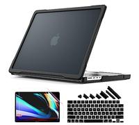 Batianda Coque de Protection Ultime pour MacBook Pro 14 M4 M3 M2 Pro Max Chip 2024, 2023 et 2021, Bords en Fibre de Carbone Mat, Anti-Chocs, Anti-Rayures et Anti-Traces de Doigts, avec Protecteur de