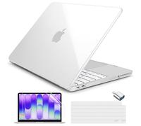 Batianda Coque transparente 4 en 1 pour MacBook Neo 13" version 2026, modèle A3404, coque rigide ultra fine haute transparence avec protection pour clavier, protecteur d'écran, adaptateur USB-C