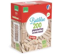 Vilac – Planchettes Batibloc Classic 2134 en bois massif, 200 pièces, beige