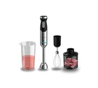 Cecotec Mixeur à Main Power Pulsar 2300MAX Cream&Crush. Puissance Maximale de 2300W, Lames 4 Feuilles avec Revêtement en Titane Noir, Pied XL, Verre 700ml avec Couvercle, Hachoir et Fouet Montaclaras