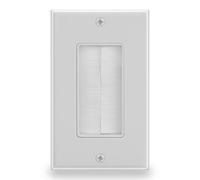 Batige Brosse plaque murale anti-poussière support mural Panneau câble totalement différente Insert pour fils Single Gang Sangle d'accès aux Câbles prise murale Plug Port pour HDTV HDMI Home Cinéma