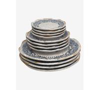 batik Pack 12 assiettes rondes - 4 personnes -100% mélamine (Athena)