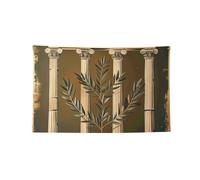 Bâtiment antique avec branche d'olivier romaine et bannière imprimée grecque, grande bannière pour dortoir, bar, fête en plein air, toutes saisons, 1,2 x 1,8 m