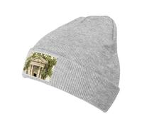 Bâtiment antique avec branche d'olivier romaine et chapeau en tricot grec, bonnet unisexe doux et chaud pour l'hiver, accessoire de sport à la mode, Construction antique avec branche d'olivier romaine