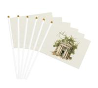 Bâtiment antique avec branche d'olivier romaine et imprimé grec, drapeau polyvalent, drapeaux, poteaux, fêtes, défilés, décorations de vacances