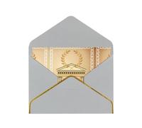 Bâtiment antique avec branche d'olivier romaine et vœux grecs avec enveloppes, cartes vierges, cartes pour toutes les occasions anniversaire, remerciement, mariage et plus encore