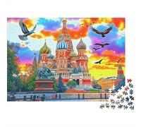 Bâtiment Cathédrale Puzzle 1000 Pièces Papier pour Adultes Oiseaux Ciel Coloré Puzzle en Famille Décor Maison 38x26cm/1000pcs