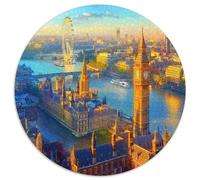 Bâtiment du Parlement Paysage Urbain Puzzle 1000 Pièces Puzzle pour Adultes Papier Vue Nocturne Puzzle en Famille Décoration 1000pcs (67.5x67.5cm)