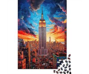 bâtiment Empire State 1000 Pièces Stock De Cartes Premium Puzzle Premium Collecteurs Jeu Amusant Soulagement du Stress Cadeaux 38x26cm/1000pcs