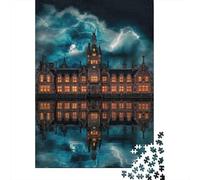 Bâtiment Nocturne Reflet Puzzle 1000 Pièces Puzzle pour Adultes Papier Puzzle en Famille Détente Décoration Maison 52x38cm/1000pcs