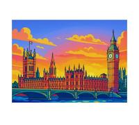 Bâtiment Pont Coucher Puzzle, 1000 Pièces Jeu Difficile pour Adultes | 38x26cm Carton, Passe-temps Intellectuel, Construction Solide, Amateurs D'art, Interaction Familiale