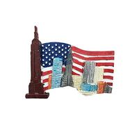 Bâtiments de Drapeau américain 3D USA Aimant de réfrigérateur Souvenir à la Main résine Artisanat, Amérique Aimant de réfrigérateur Collection Cadeau magnétique Autocollant Maison Cuisine décoration
