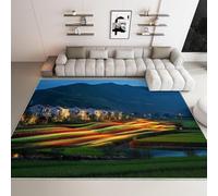 BâTiments De Ville Tapis 120x180 cm Colline Moquette Antiderapant à Poils Courts Tapis 3D Lavable en Machine Convient aux Chambres d'enfants Cuisines et Salons a-1934