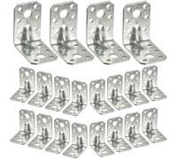 BATINO 20 x Equerre d'assemblage Renforcée (52,5 x 52,5 x 35 mm), Equerre de Fixation Angle Droit Support en forme de L, Équerre Angle 90 Degrés en Acier, Angle en Métal, Connecteur en Bois