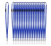 BATINO 50Pcs Tour De Cou Badge Cordon Tour de Cou Porte Badge Cordon, 43cm Bleu Porte Badge Tour de Cou Cordon Pour Badge Cordon De Cou Porte-Badges Porte Badge Tour De Cou Cordon Badge Tour de Cou
