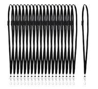 BATINO 50Pcs Tour De Cou Badge Cordon Tour de Cou Porte Badge Cordon, 43cm Noir Porte Badge Tour de Cou Cordon Pour Badge Cordon De Cou Porte-Badges Porte Badge Tour De Cou Cordon Badge Tour de Cou
